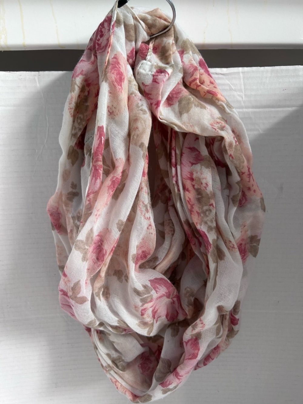 Garage Floral Infinity Scarf in Pink and Cream